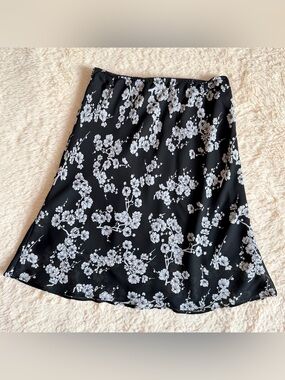Vintage 90’s Y2K Hillard & Hanson Floral Flowy Whimsy Sheer Skirt Women’s M